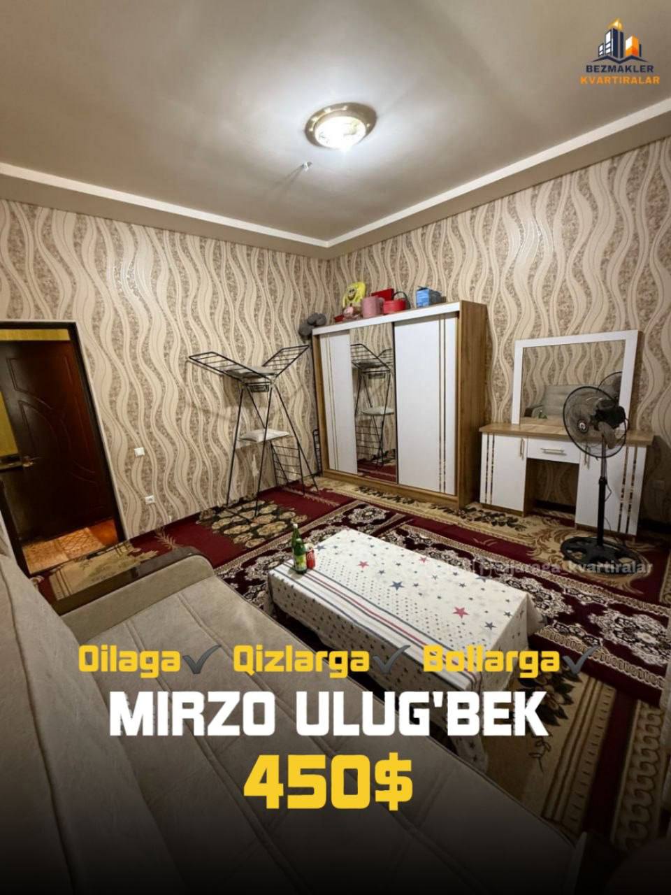 2 xonali kvartira mirzo ulug‘bek tumanida