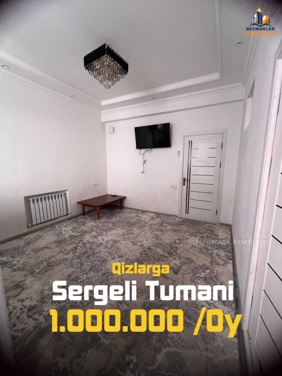 3 xonali kvartira sergelida