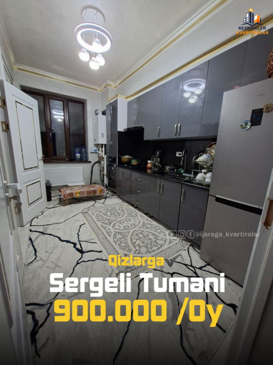 3 xonali kvartira sergelida